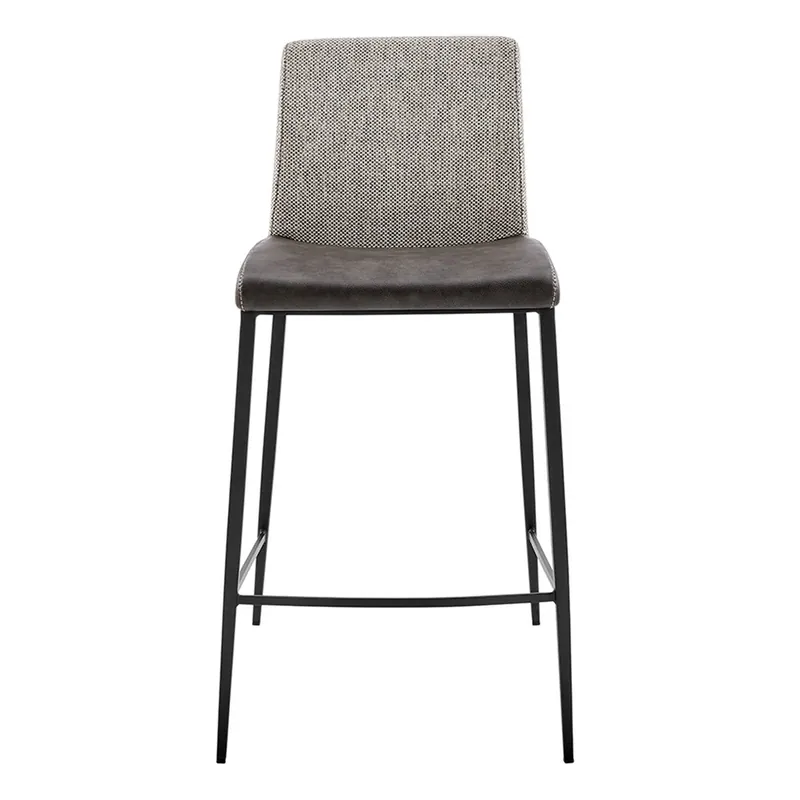 Set Of Two 36" Gray And Black Steel Low Back Counter Height Bar Chairs Exclusive