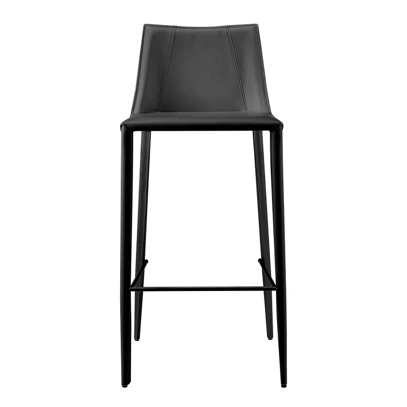 Direct From Factory 40" Black Steel Low Back Bar Height Chair With Footrest By Homeroots