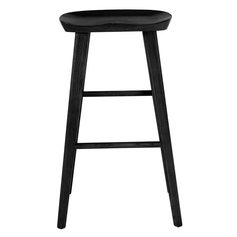 Place Order 30" Black Solid Wood Bar Stool By Homeroots