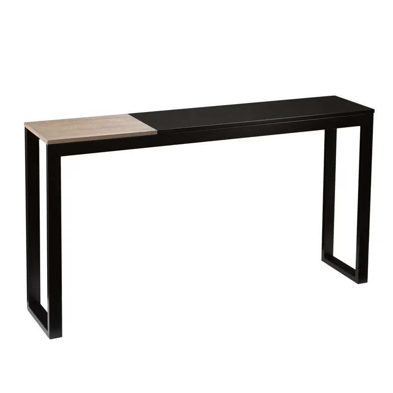 Wholesale 56" Natural and Black and Black Sled Console Table By Homeroots