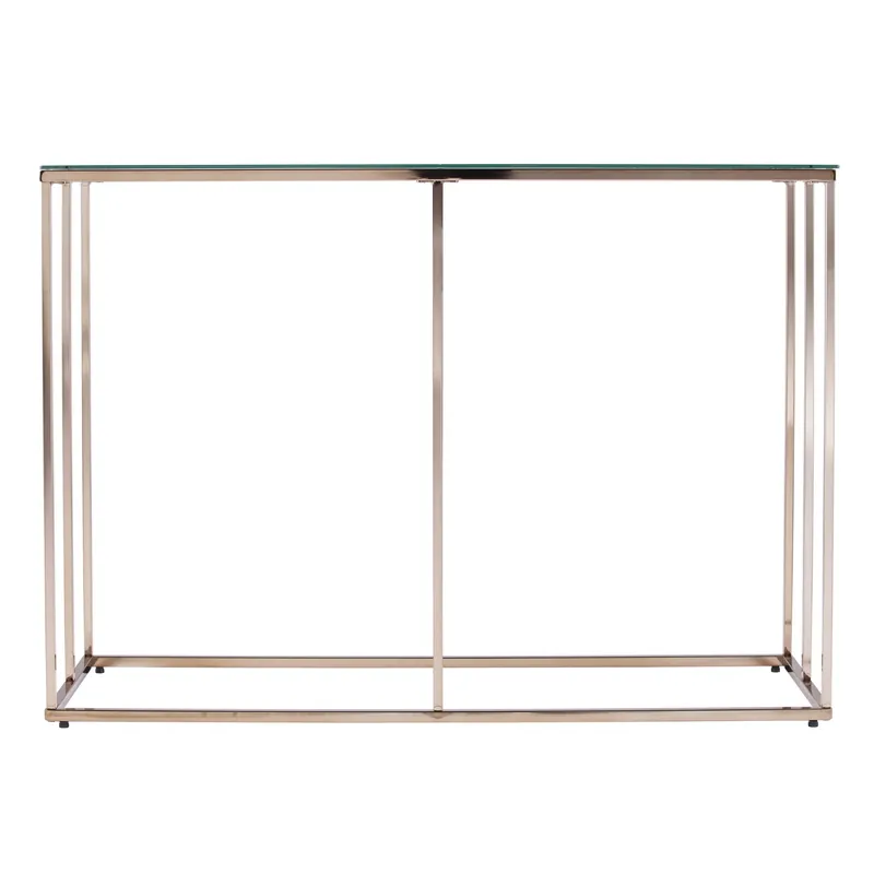 Factory Price 42" Clear and Gold Glass Frame Console Table By Homeroots