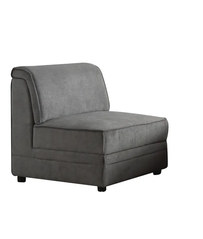 Warranty Included 30" Gray And Black Velvet Slipper Chair By Homeroots