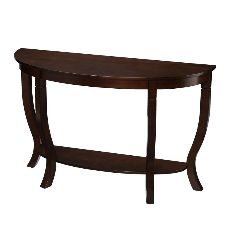 Exclusive 48" Brown Half Circle Console Table With Storage By Homeroots