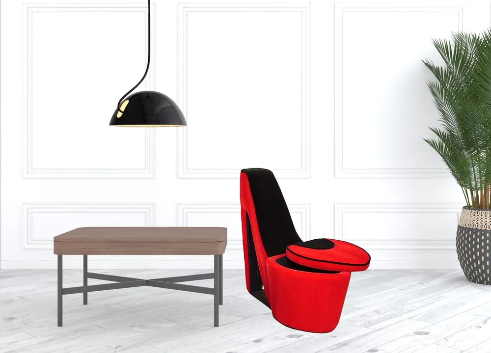 Express Delivery 32" Red Faux Suede Side Chair By Homeroots