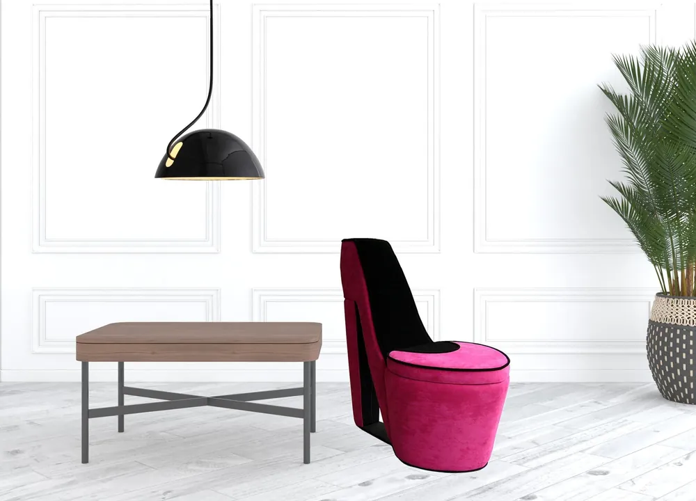 Shop Now 32" Pink Faux Suede Side Chair By Homeroots