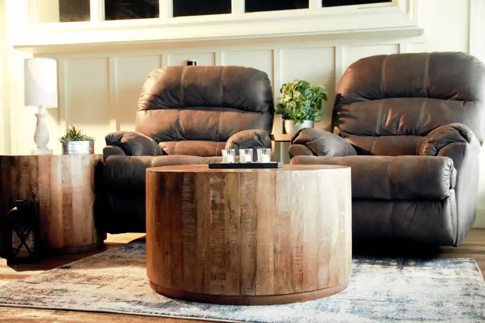 34" Natural Solid Wood Round Bunching Coffee Tables By Homeroots Professional Grade