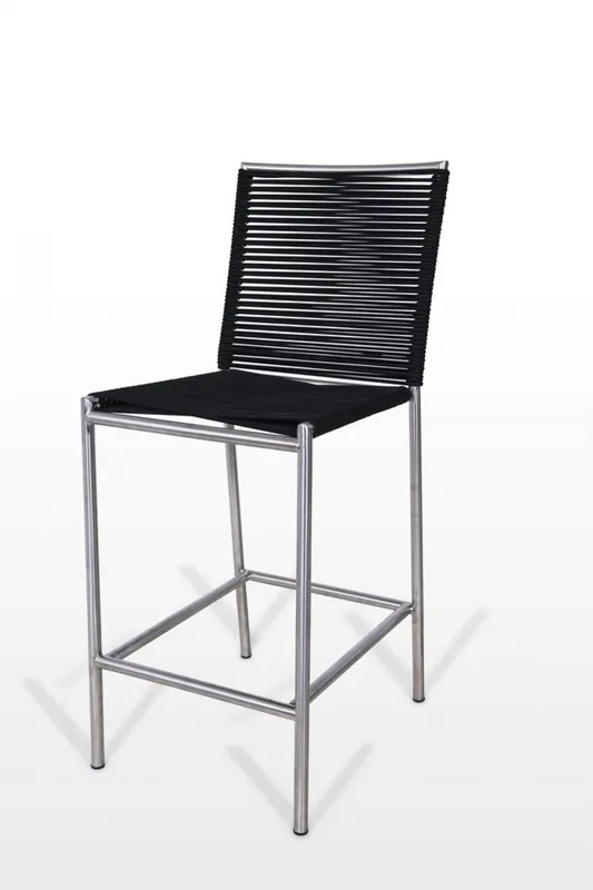 Limited Time 40" Black And Silver Stainless Steel Low Back Bar Height Bar Chair Wit