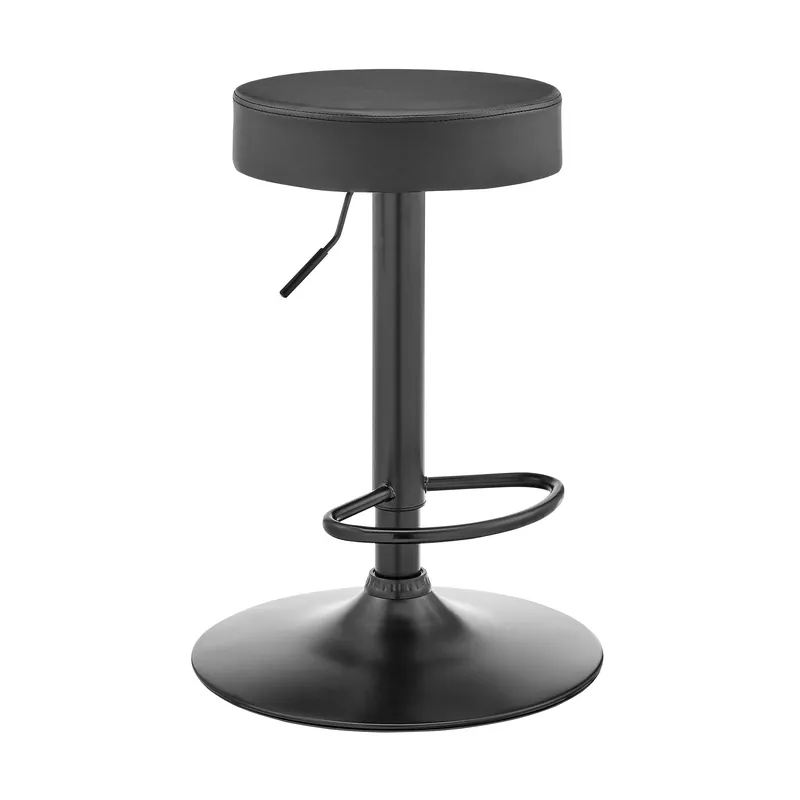 Adjustable Classic Grey Faux Leather Backless Bar Stool By Homeroots Latest