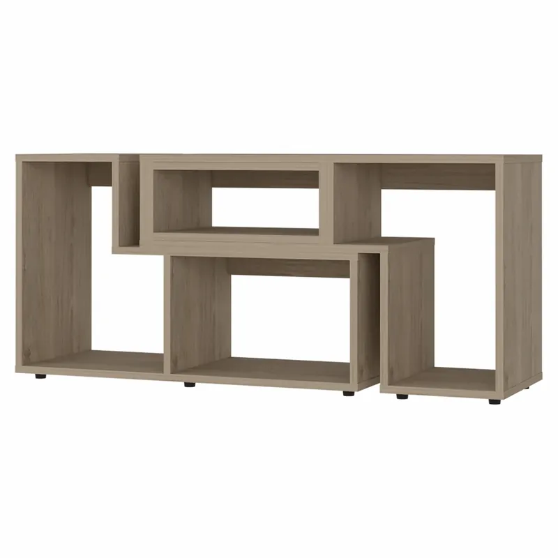 63" Wood Brown Particle Board Open Shelving TV Stand By Homeroots While Supplies Last