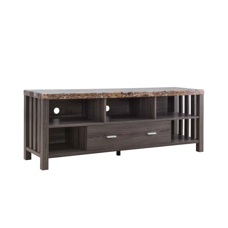 60" Dark Grey Faux Marble And Manufactured Wood Cabinet Enclosed Stora Trusted Brand
