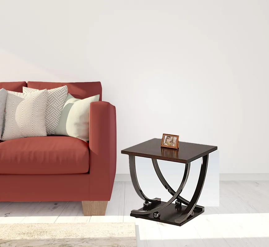 23" Black and Brown End Table By Homeroots Express Delivery