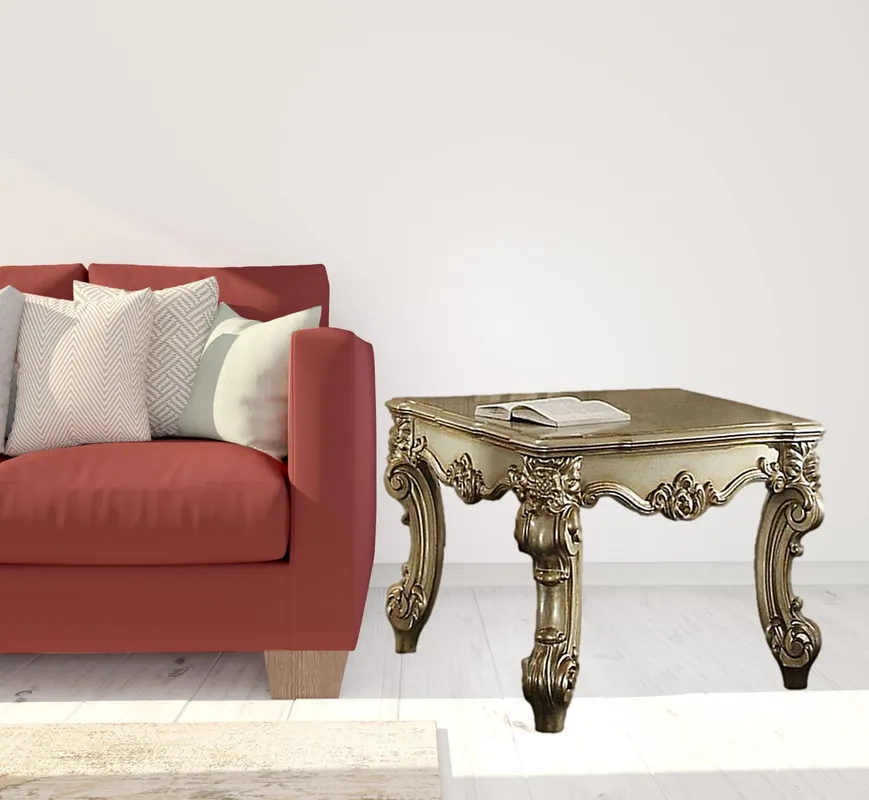 Don’t Miss Out 26" Gold Patina Manufactured Wood Square End Table By Homeroots