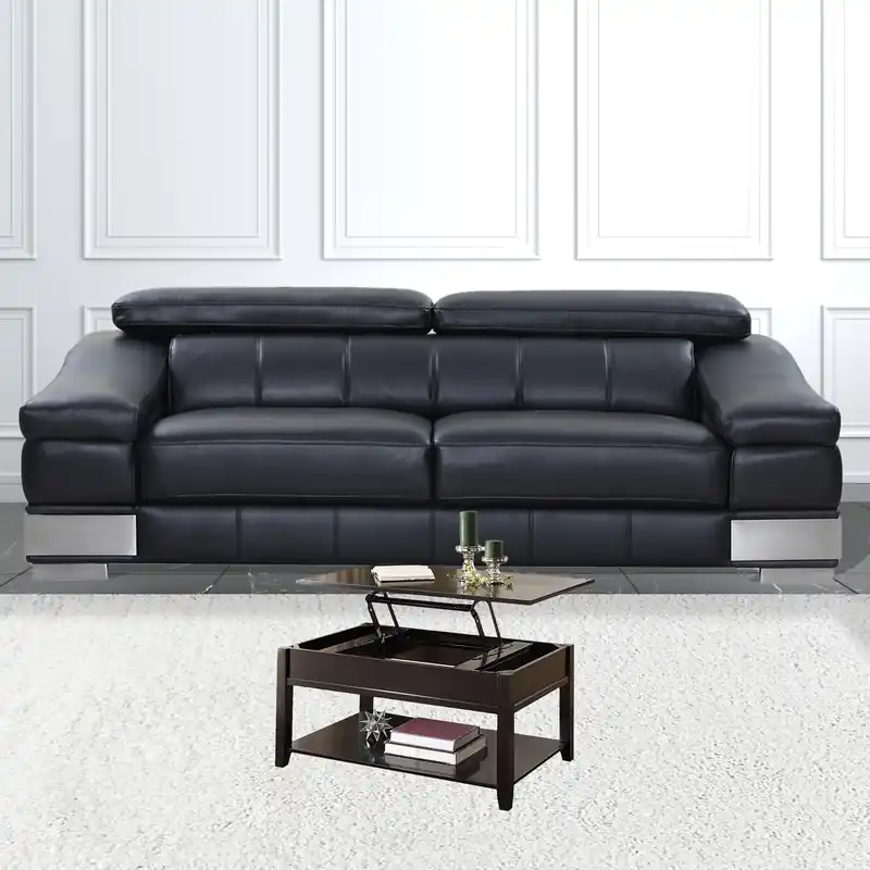 40" Black Manufactured Wood Lift Top Coffee Table With Storage By Home Fast Shipping