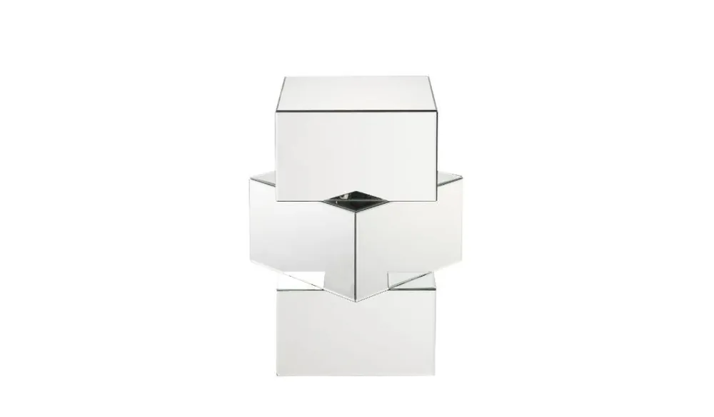 24" Mirrored Contemporary Stacking Square End Table By Homeroots Affordable