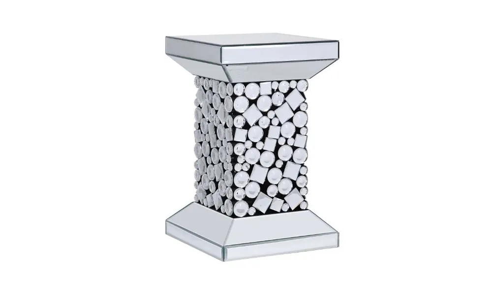 20" Silver Glass And Manufactured Wood Square Mirrored End Table By Ho Budget