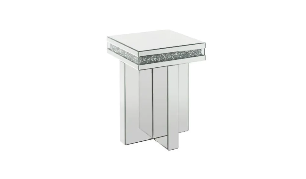 24" Mirrored And Manufactured Wood Square End Table By Homeroots In Demand