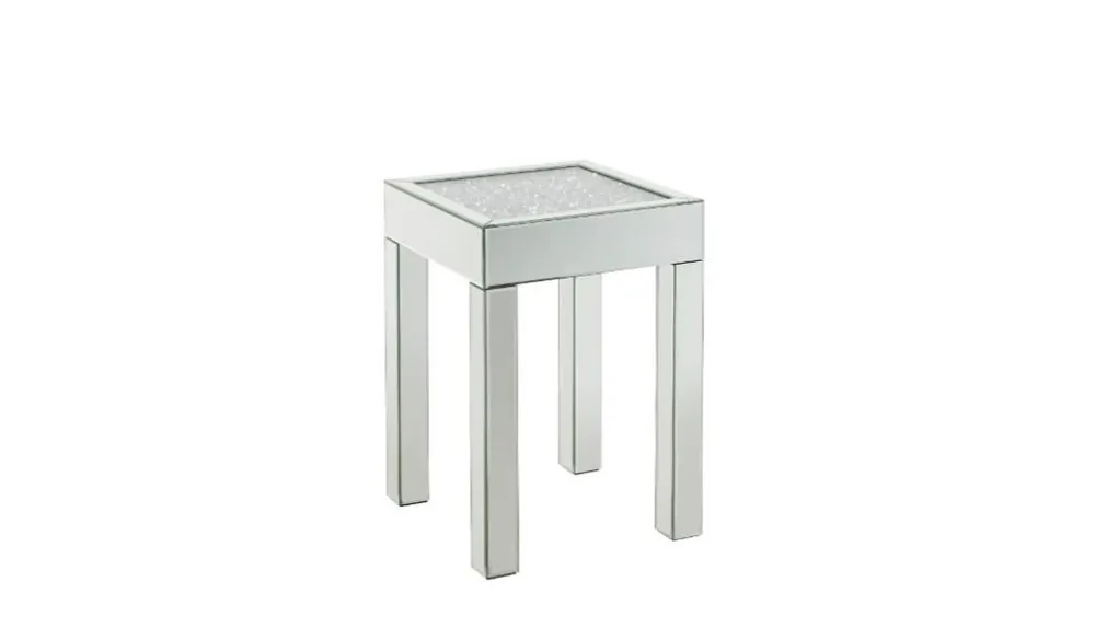 Price Cut 24" Silver And Clear Glass Square Mirrored End Table By Homeroots