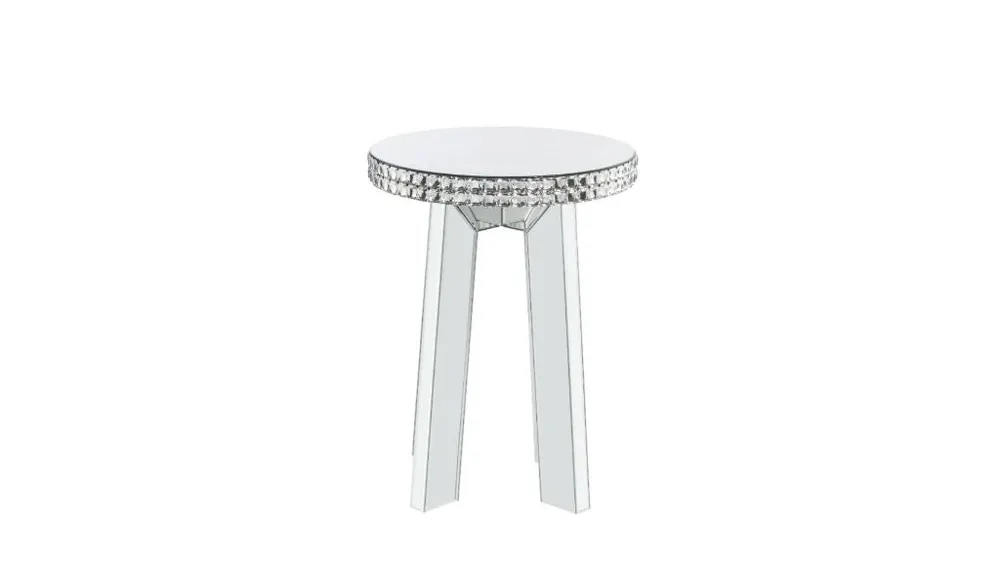 New Release 24" Silver Glass Round Mirrored End Table By Homeroots