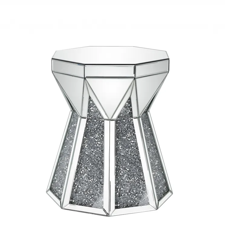 24" Gray And Silver Mirrored Octagon End Table By Homeroots Sale