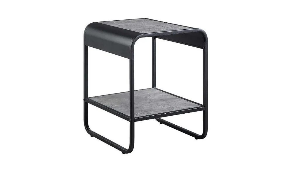 21" Black And Concrete Gray Manufactured Wood And Metal Rectangular En Order Now
