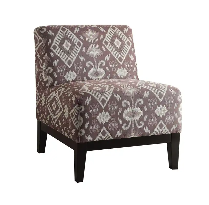 Budget 28" Purple Chenille And Black Ikat Slipper Chair By Homeroots