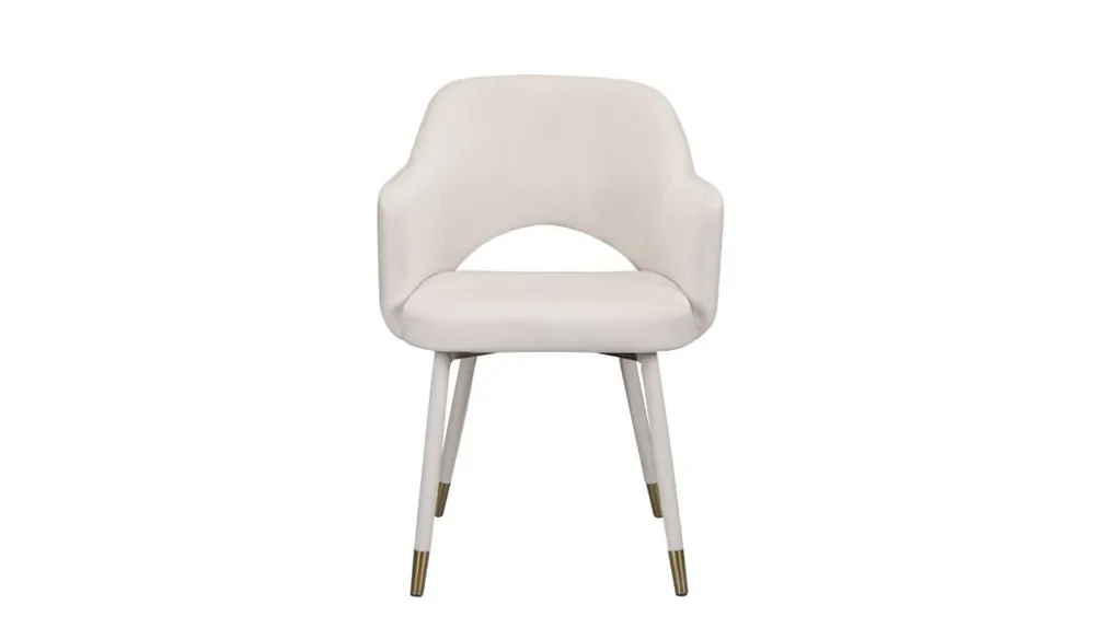 22" Cream Velvet And Gold Solid Color Parsons Chair By Homeroots Fan Favorite