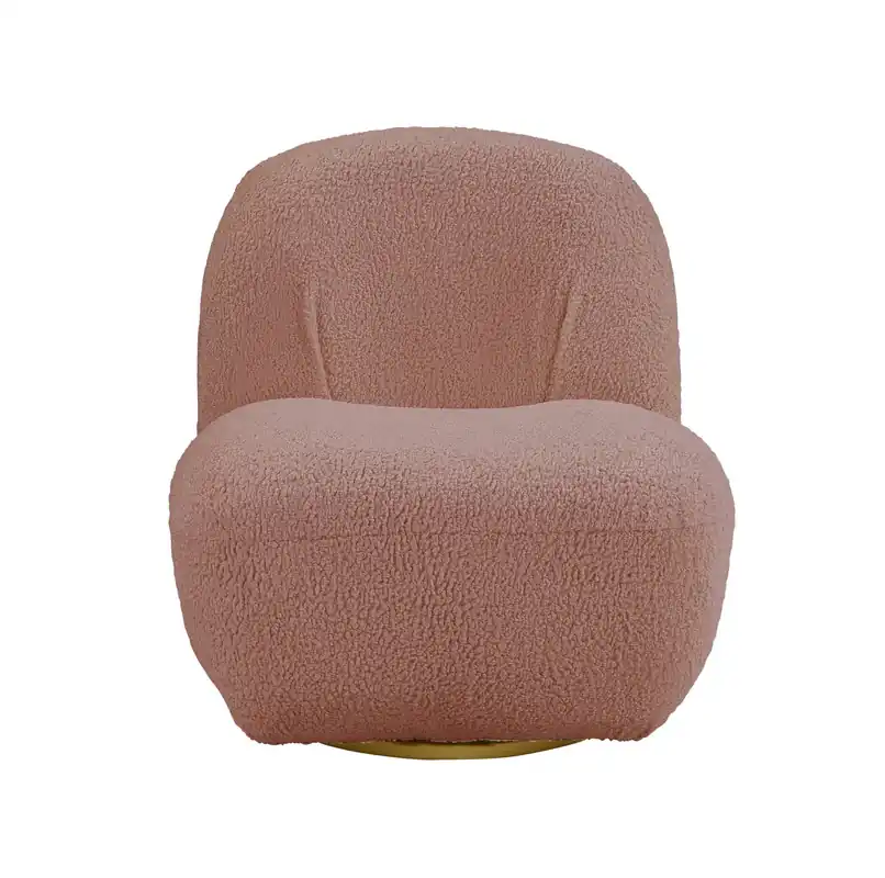 Buy Direct 32" Pink Sherpa Solid Color Swivel Slipper Chair By Homeroots