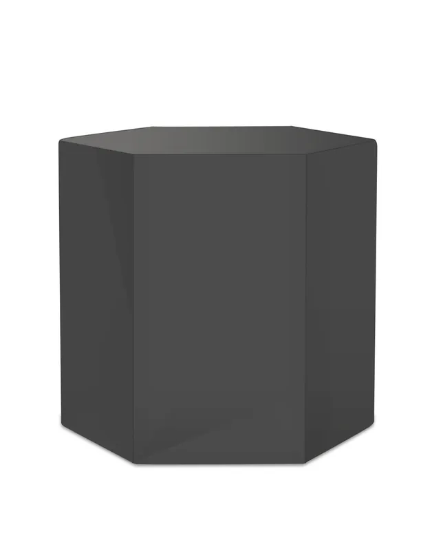 Viral 13" Grey High Gloss Manufactured Wood Hexagon End Table By Homeroots