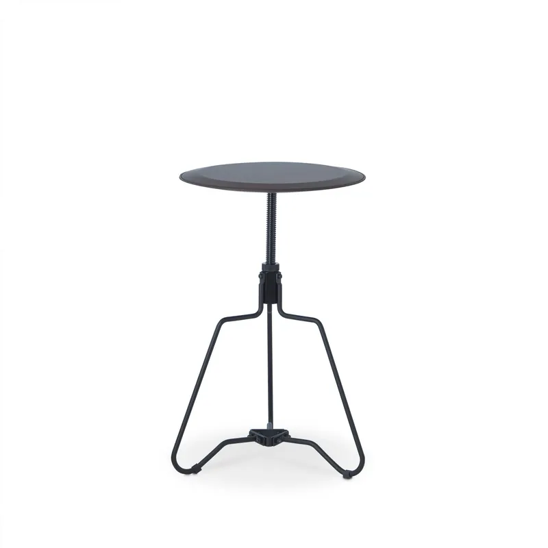 Direct From Factory 25" Sandy Black And Espresso Veneer And Metal Round End Table By Homer