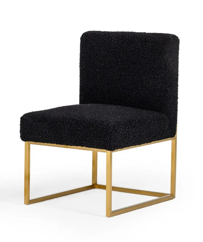 Free Delivery Set Of Two 23" Black And Gold Solid Color Parsons Chair By Homeroots