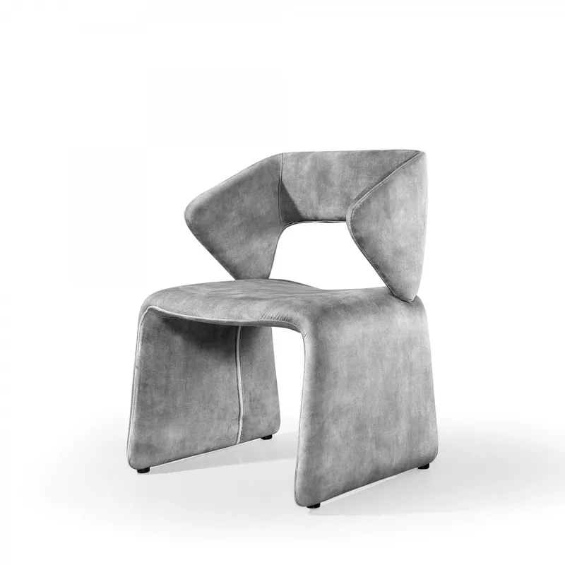 In Demand 25" Light Grey Velvet Solid Color Side Chair By Homeroots