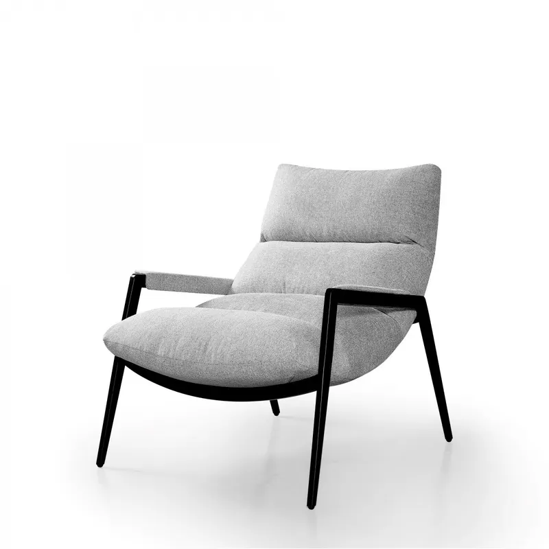 Modern 32" Grey 100% Polyester And Black Solid Color Arm Chair By Homeroots