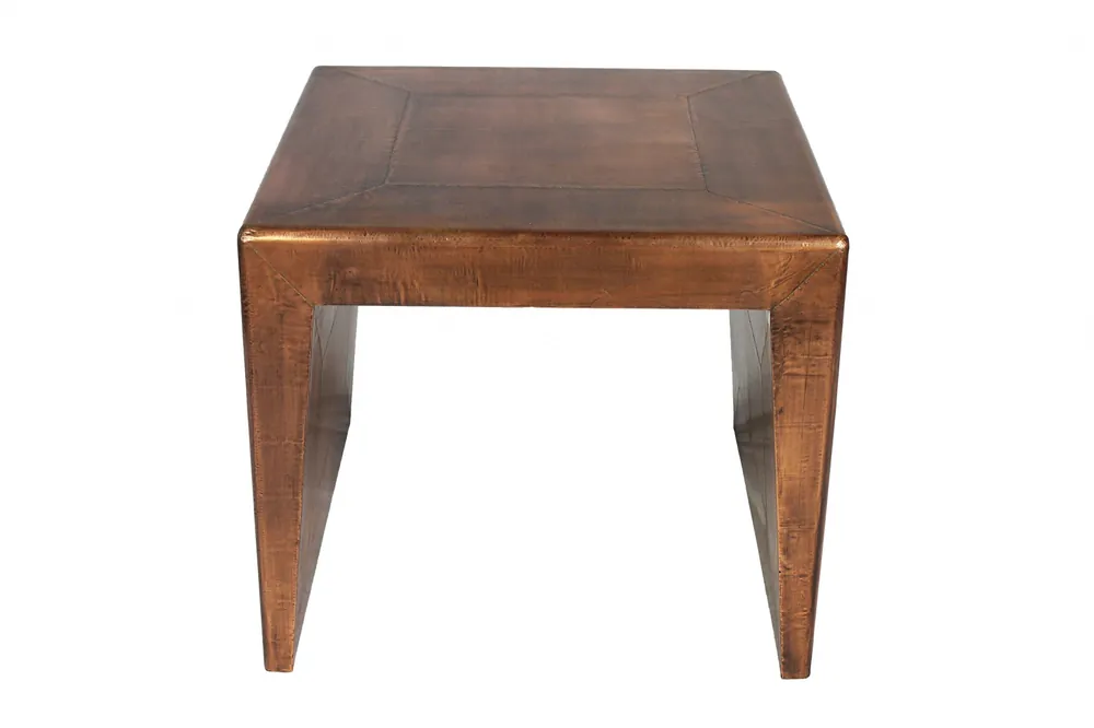 24" Copper Rustic Solid Wood Square End Table By Homeroots Warranty Included