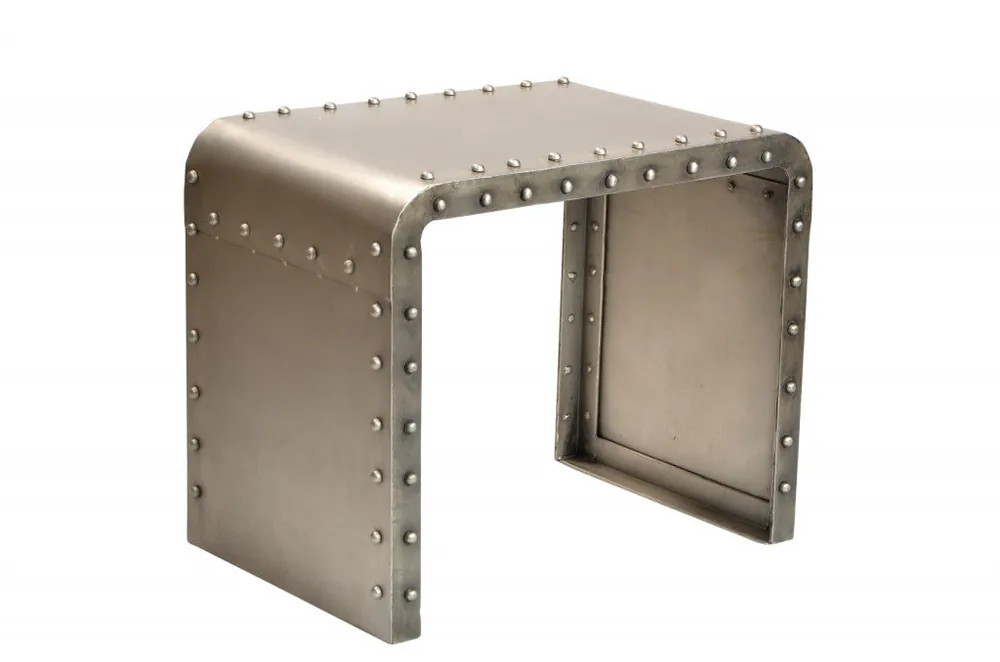 New Release 20" Gold Metal Rectangular End Table By Homeroots