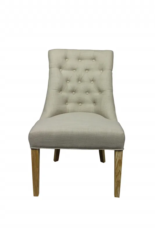 Modern 28" Taupe 100% Polyester And Natural Solid Color Side Chair By Homeroo