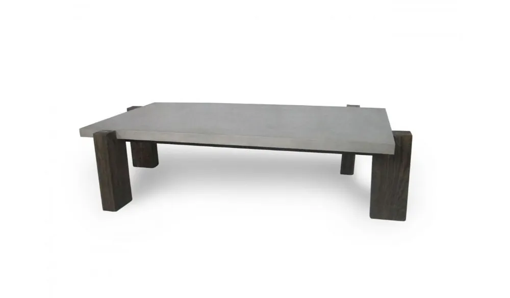 Editor’s Pick 33" Walnut And Dark Grey Concrete Rectangular Coffee Table By Homeroot