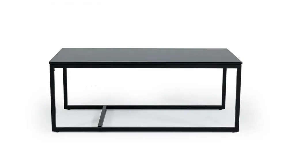 47" Black And Black Marble Stone Rectangular Coffee Table By Homeroots One Day Deal