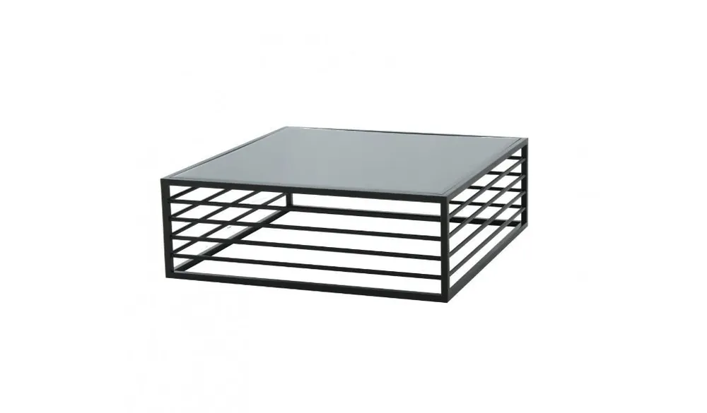 43" Black And Smoked Glass Square Coffee Table By Homeroots Instant Buy