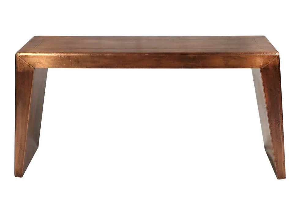 60" Copper Aluminum Sled Console Table By Homeroots Free Shipping