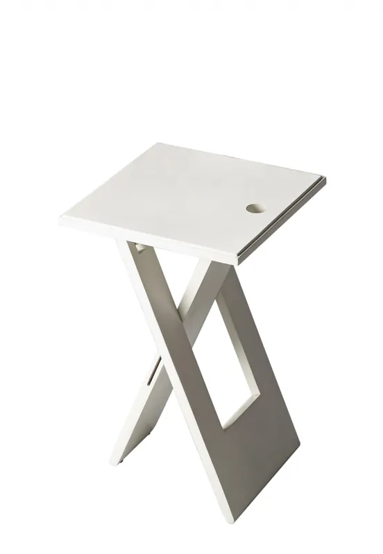 Weekend Sale 18" White Solid Wood Square Folding End Table By Homeroots