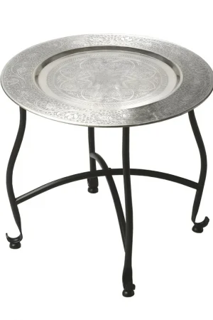 14" Black And Silver Aluminum Round End Table By Homeroots Best Choice