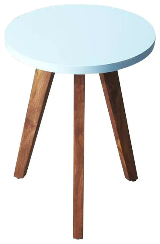20" Brown And White Manufactured Wood Round End Table By Homeroots Markdown