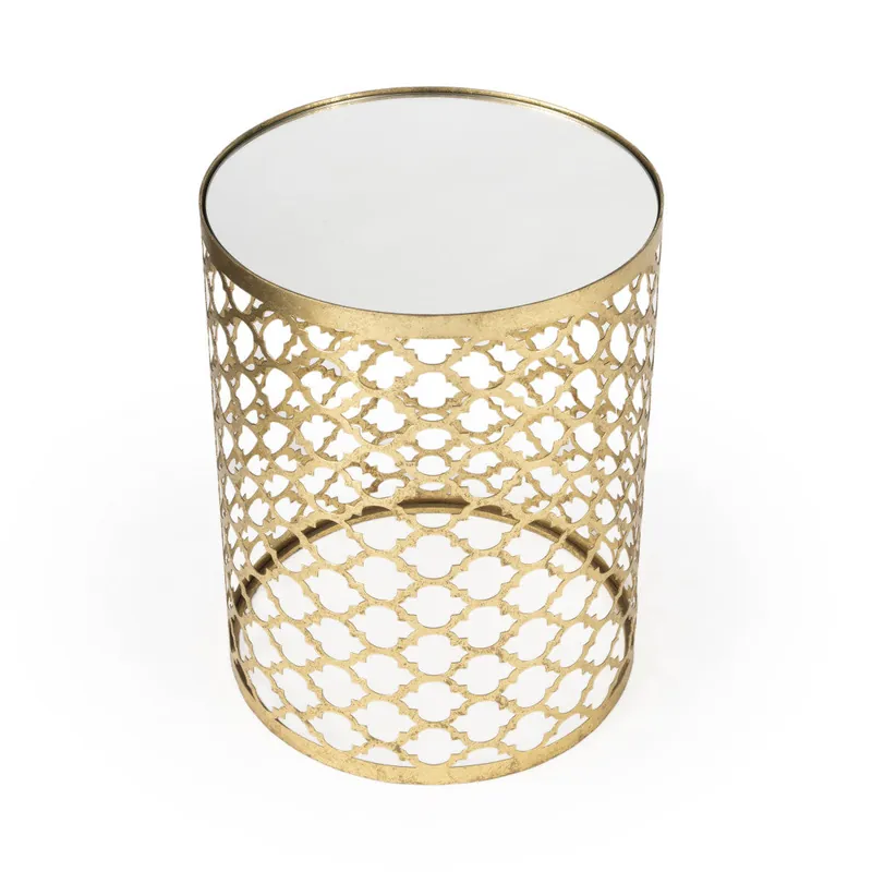 In Demand 21" Gold Mirrored Round End Table By Homeroots