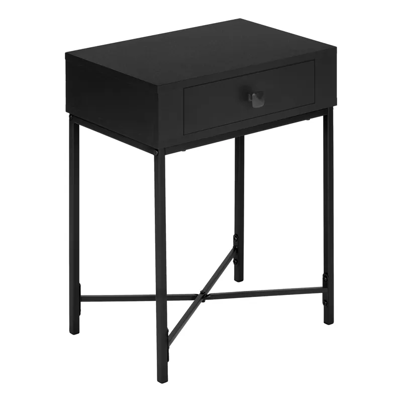 Secure Checkout 23" Black End Table With Drawer By Homeroots