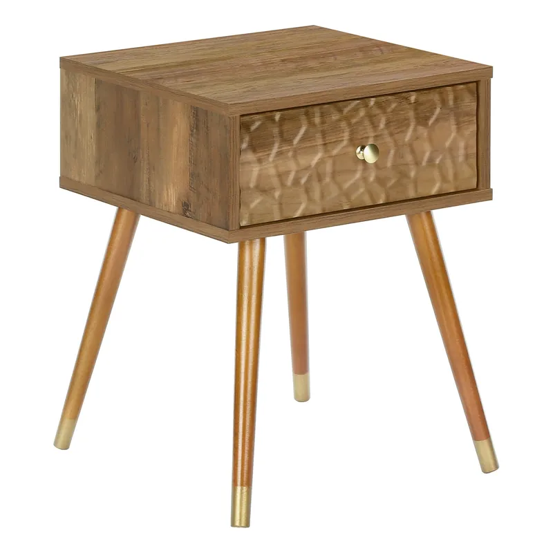 20" Walnut End Table With Drawer By Homeroots Today Only