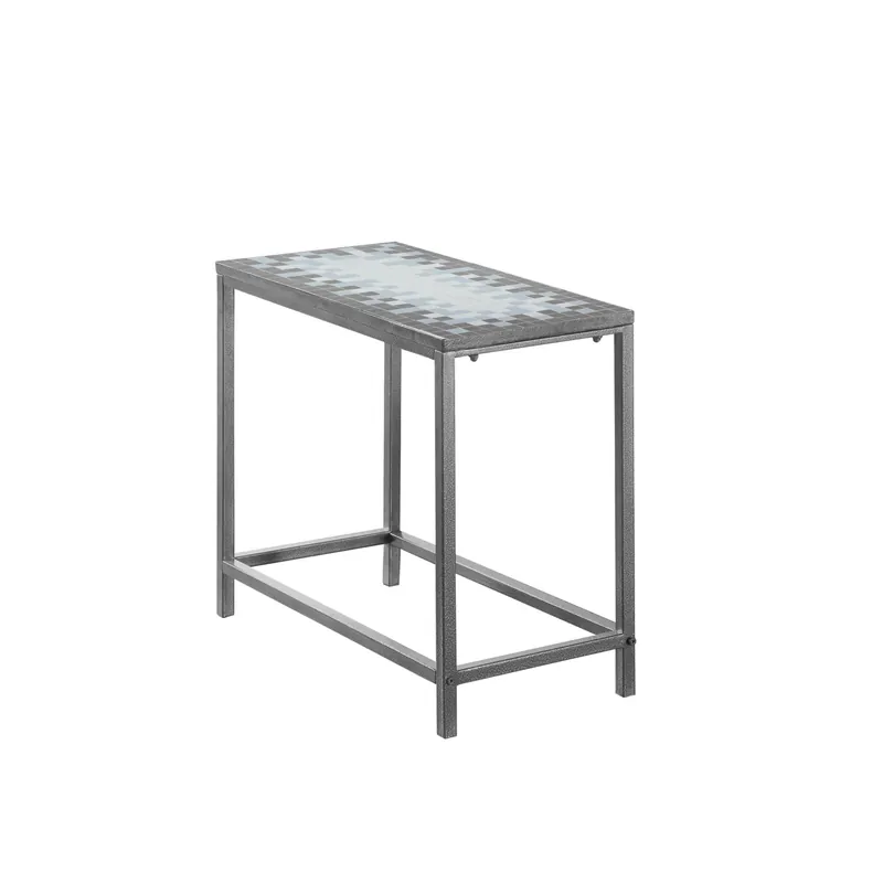 Don’t Miss Out 22" Gray And White Tile End Table By Homeroots