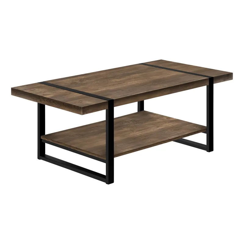 47" Brown And Black Rectangular Coffee Table With Shelf By Homeroots Fast Shipping