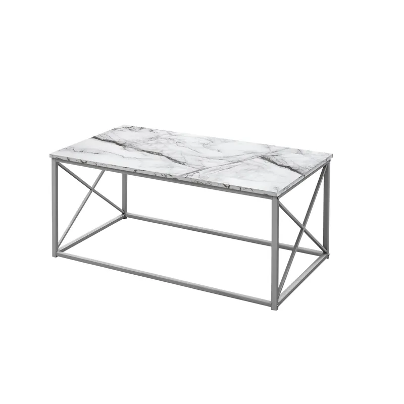 Set Of Three 42" White Rectangular Coffee Table By Homeroots Final Sale