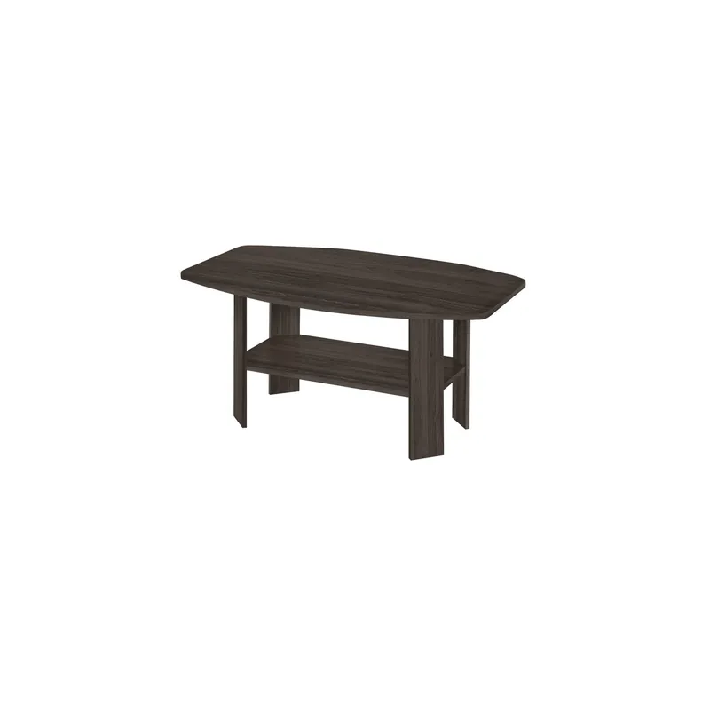 Affordable Set Of Three 36" Oak Rectangular Coffee Table With Three Shelves By Ho