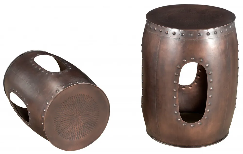 20" Copper Iron Round End Tables By Homeroots Popular